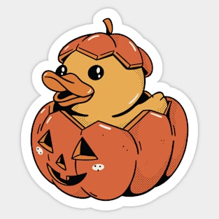 Halloween Jack-o-Lantern Rubber Ducky Sticker